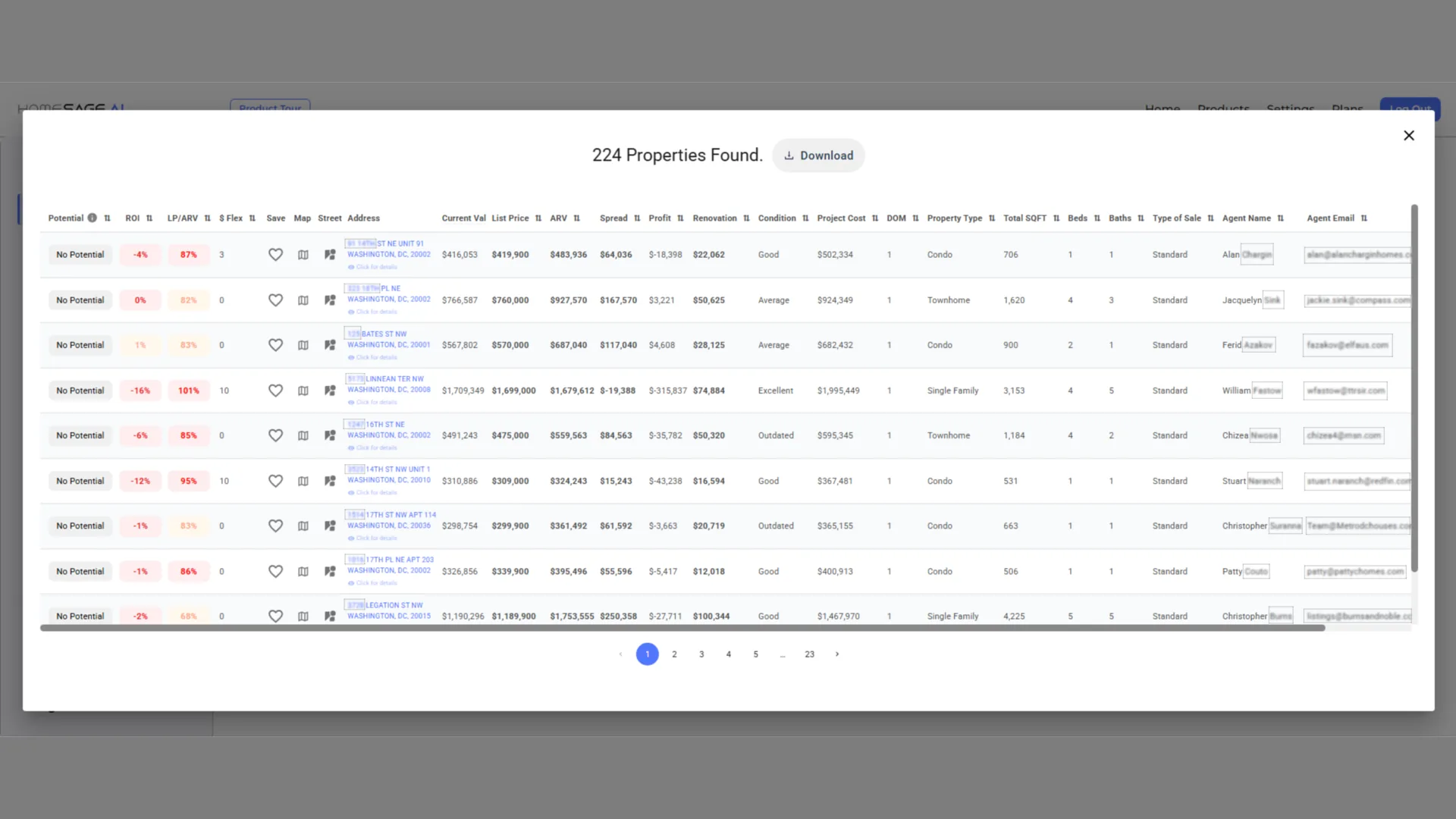 Step 5 — View and download your investment property search results