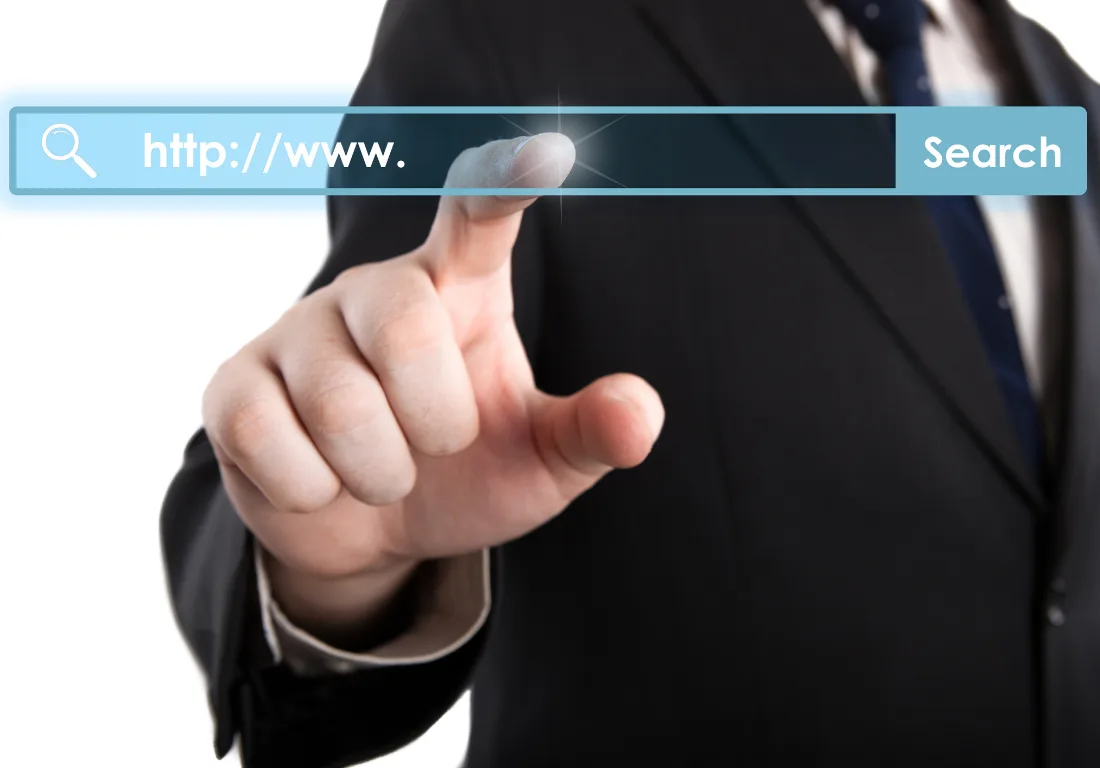 Real estate professional browsing property listings online using a browser search tool