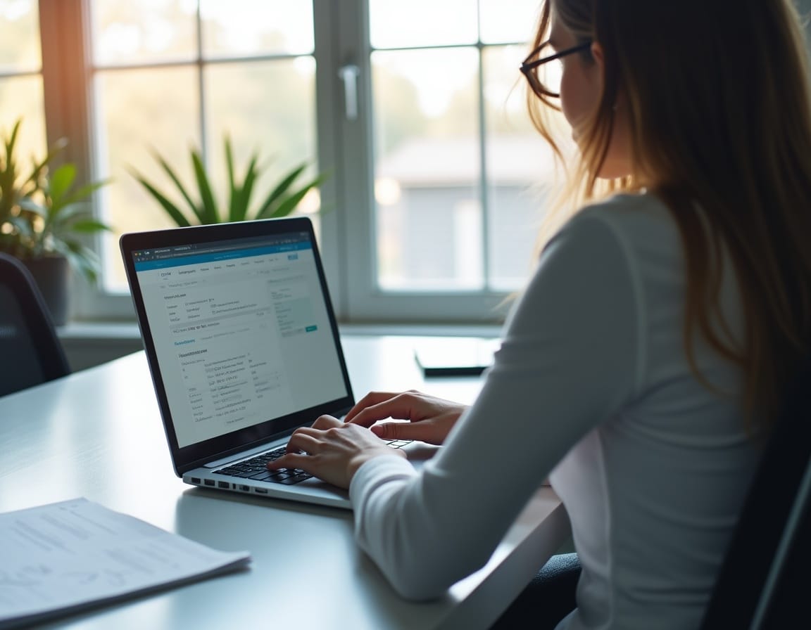 Real Estate APIs With CRM - professional reviewing integration dashboard on laptop in modern office