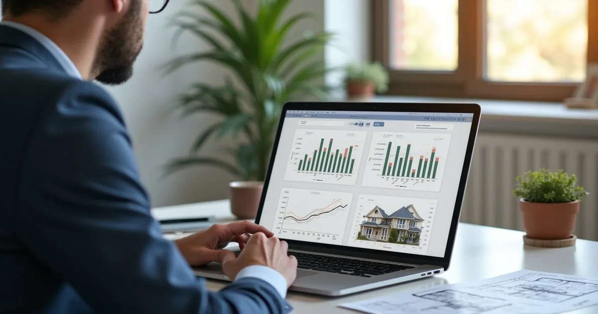 ARV for House Flippers: AI Tools for Renovation ROI 2 AI tools for house flippers — real estate investor reviewing property data and renovation cost analytics on laptop
