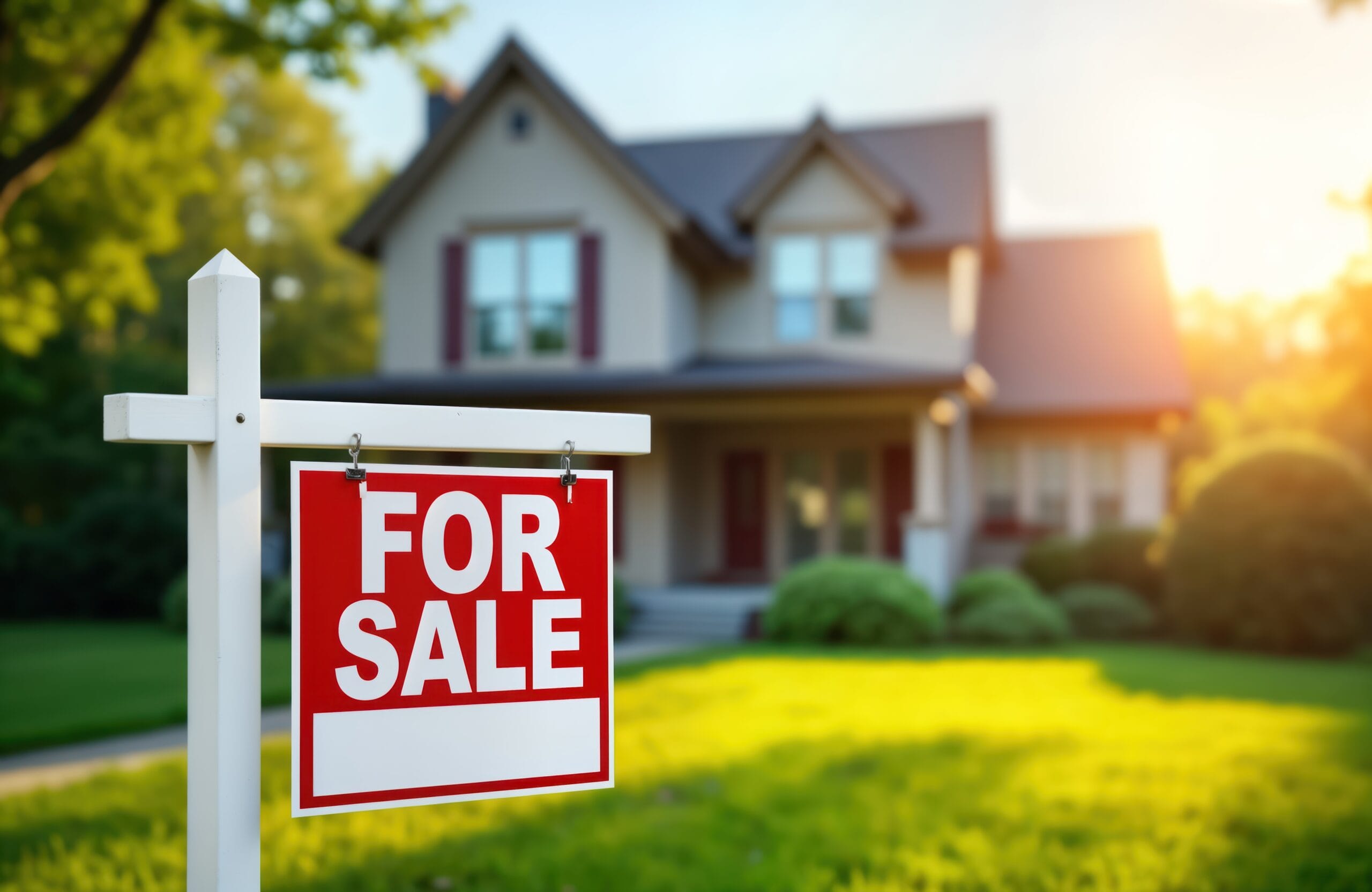 The Smartest Real Estate Investors Don't Wait: How Real-Time Property Market Insights Are Increasing Profits in 2026 2 residential property for sale sign with suburban house indicating active listing inventory for real estate investors