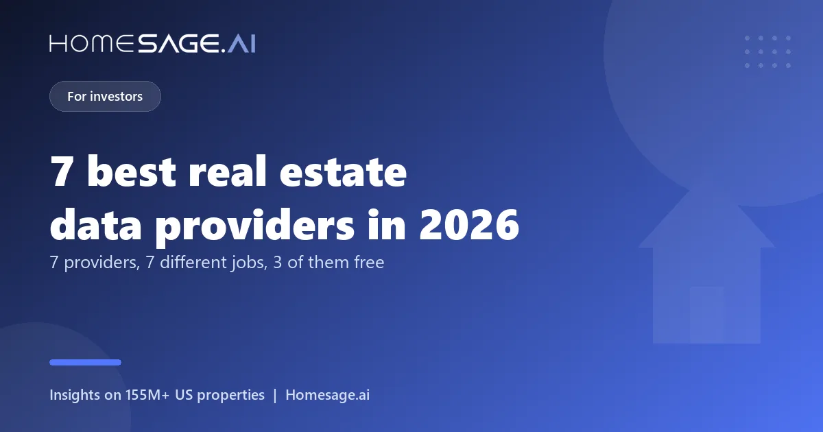 Cover graphic: the 7 best real estate data providers in 2026