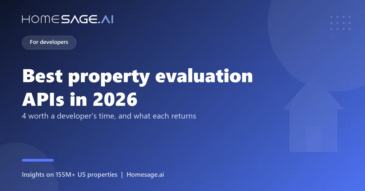 Cover graphic: the best property evaluation APIs in 2026