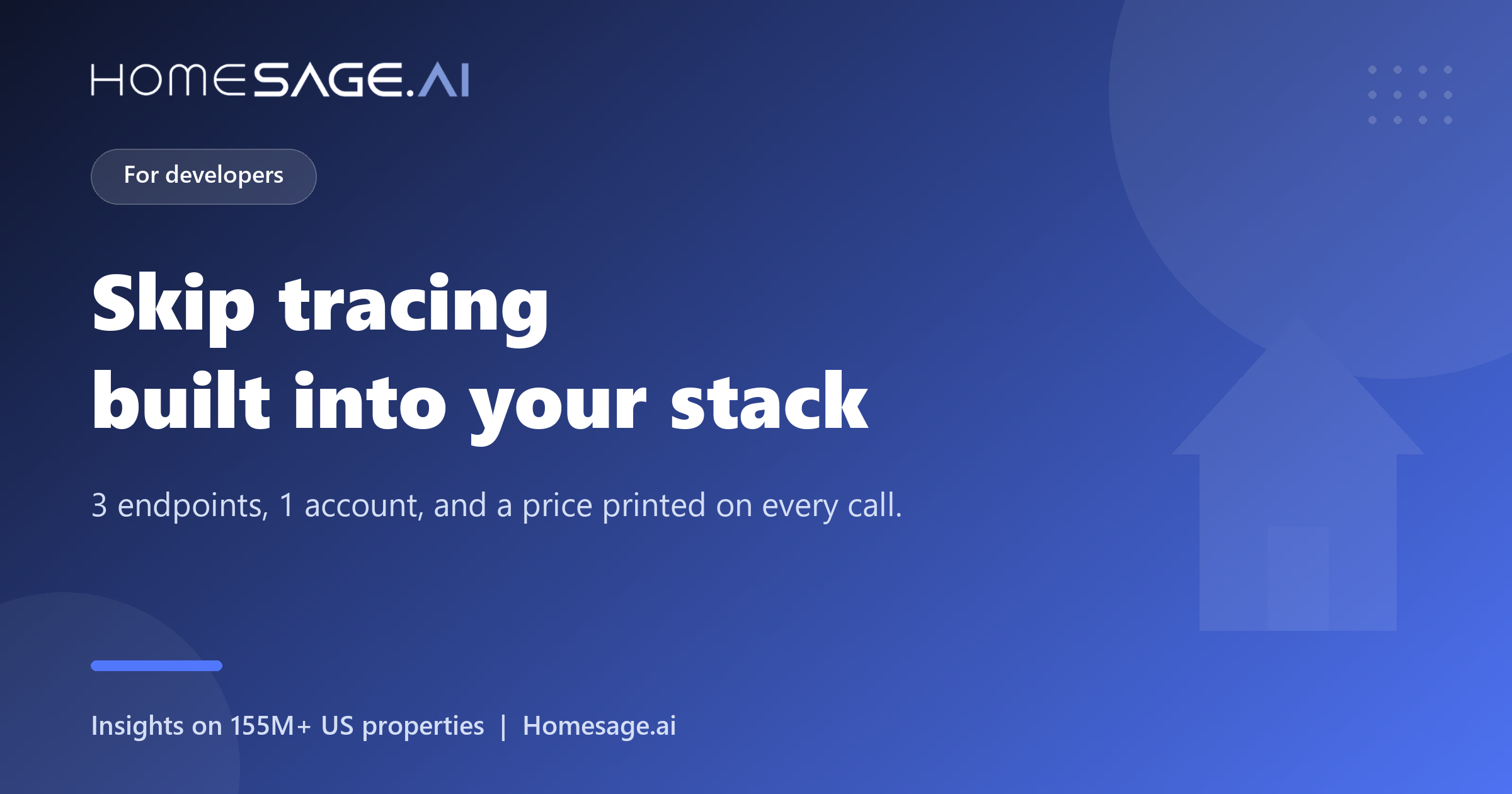 Skip tracing built into your stack, through 3 endpoints with a published price on each