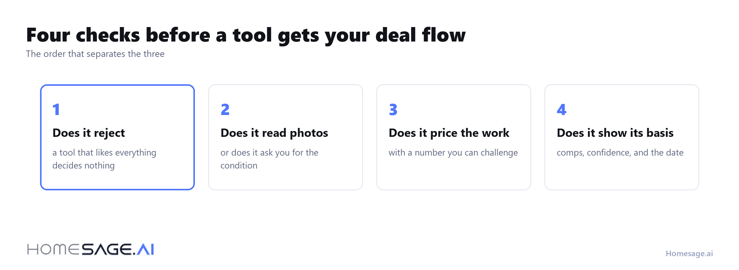 Four checks to run before giving an investment analysis tool your deal flow