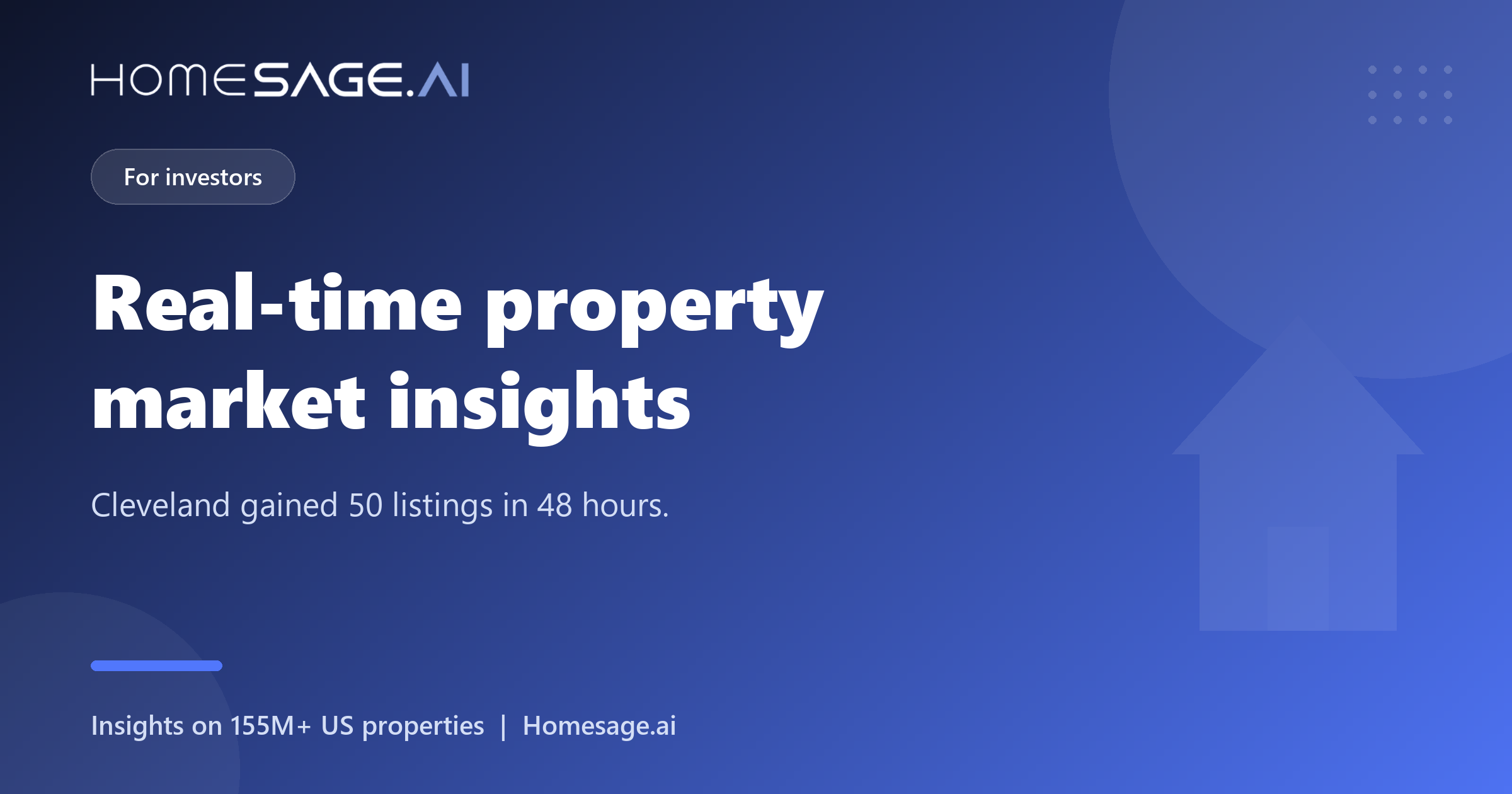 Real-time property market insights for investors 2 Real-time property market insights, shown as a Cleveland screen changing over 48 hours