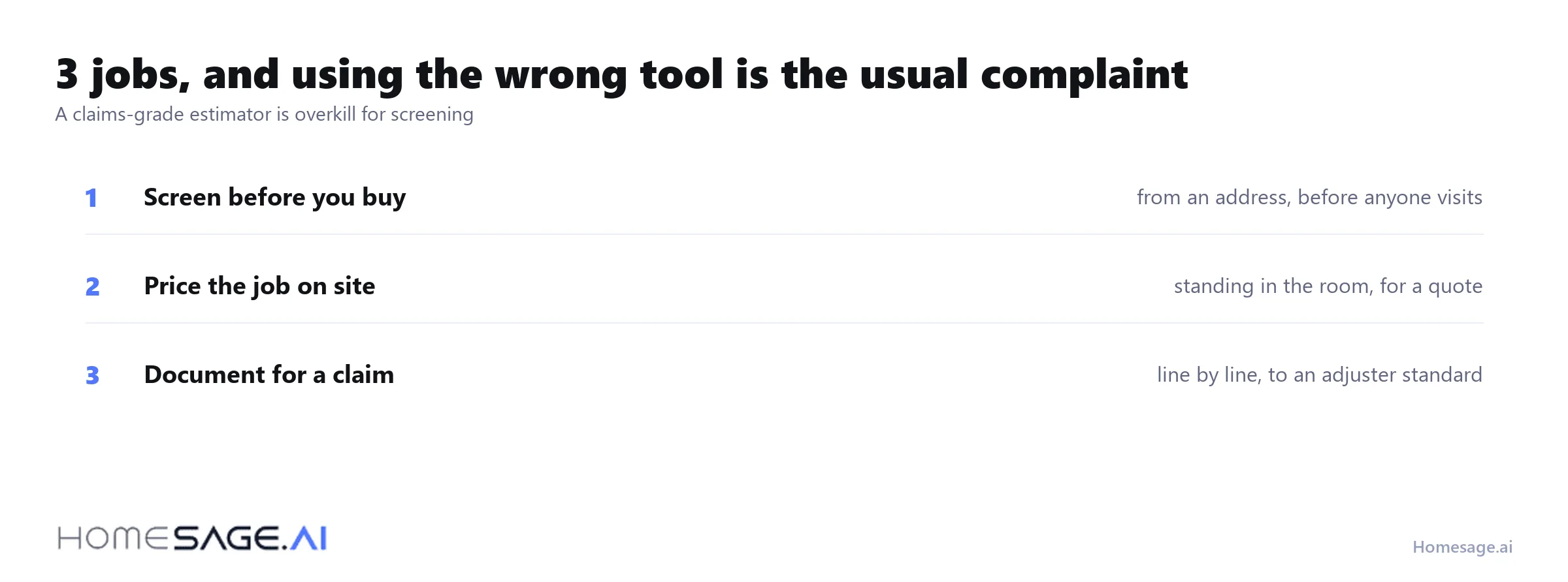 The 3 jobs a renovation calculator does and who needs each one